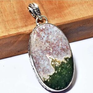 Ocean Jasper Ethnic Handmade Pendant Jewelry 2.48"